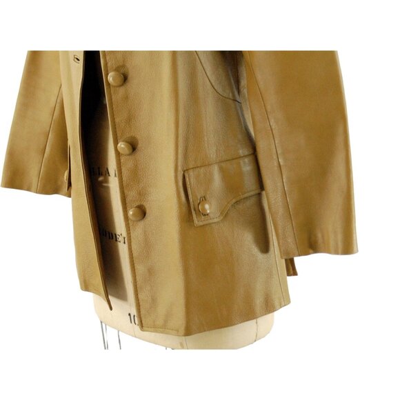 1970s leather jacket blazer tan camel color Size S by Mont - Picture 3 of 7